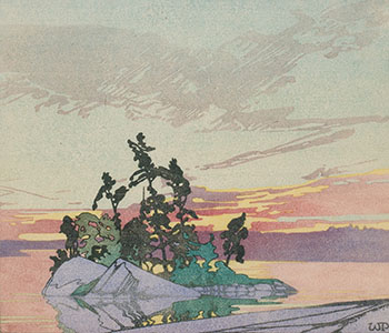 Sunset, Lake of the Woods by Walter Joseph (W.J.) Phillips