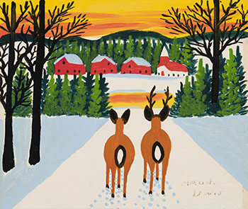 Two Deer par Maud Lewis