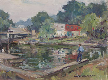 Fishing on a River par Manly Edward MacDonald