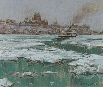 Winter Mist (Ferry Crossing to Quebec City from Levis) by Horace Champagne