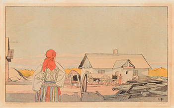 Manitoba Farmstead par Walter Joseph (W.J.) Phillips