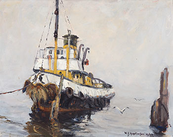 Tugboat in the Mist par William John Hopkinson