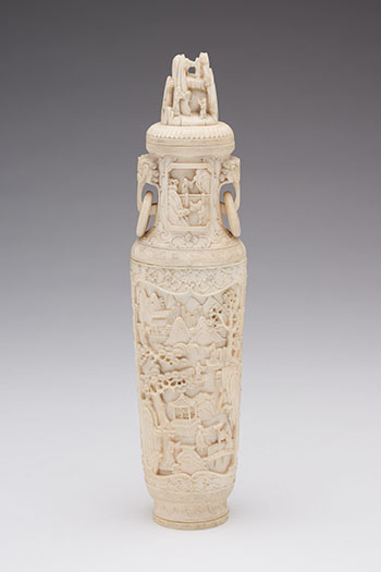 A Chinese Ivory Carved 'Figural' Vase and Cover, Early 20th Century by  Chinese Art
