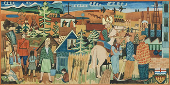 History of Alberta (Sketch for Calgary Airport Mural) by Maxwell Bennett Bates