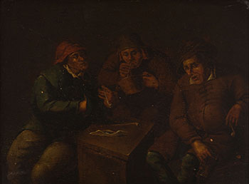 Trois hommes fumant by Late 17th century Flemish School