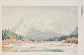 Mt. Rundle in March by Margaret Dorothy Shelton