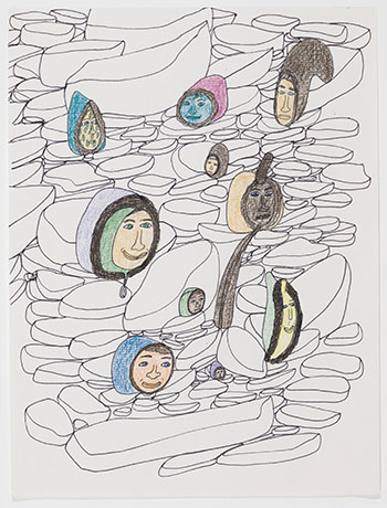 Heads on the Beach by Shuvinai Ashoona
