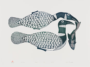 Loons Feeding by Kenojuak Ashevak