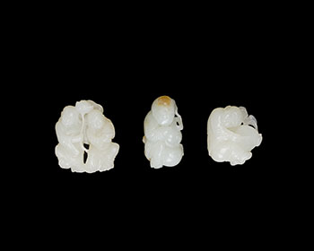Three Chinese Jade Carved Boys, 19th/20th Century by  Chinese Art