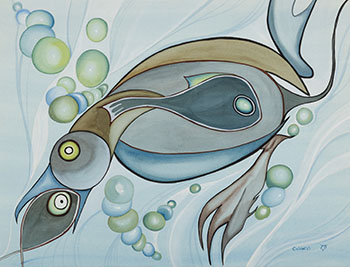 Loon & Fish by Eddy Cobiness