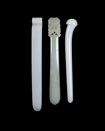 Three Chinese Jade Carved Hairpins, 18th/19th Century by  Chinese Art