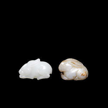 Two Chinese Jade Carved Rabbits, 19th/20th Century by  Chinese Art