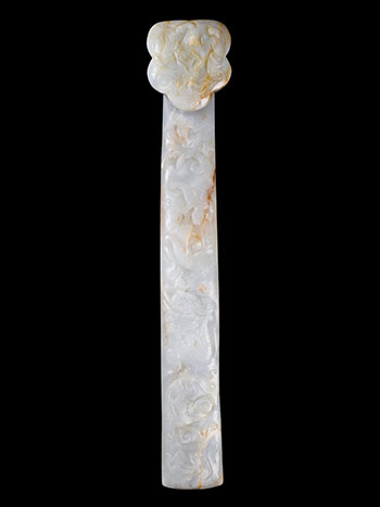 A Large Chinese Mottled Grey Jade Carved Ruyi Sceptre, 20th Century par  Chinese Art