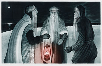 Three Mummers on Winsor’s Point by David Lloyd Blackwood