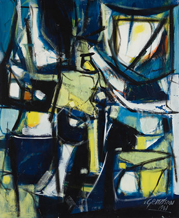 Composition en bleu et jaune by Pierre Gendron