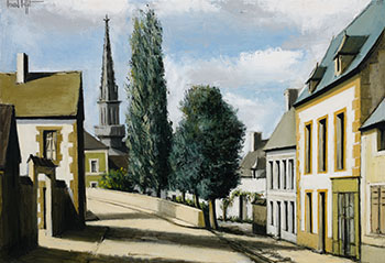 Tréboul, le clocher et la rue Vieille (Finistère) par Bernard Buffet