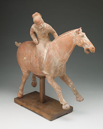 Chinese Painted Earthenware Figure of a Polo Player, Tang Dynasty (618-907) by  Chinese Art