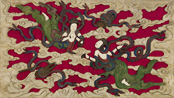 Large Chinese Wood Reticulated Apsara Panel, Republican Period (1911 - 1949) par  Chinese Art