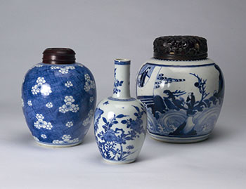 Three Chinese Blue and White Jars, Kangxi Period par  Chinese Art