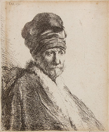 Bust of a Man Wearing a High Cap par Rembrandt Harmenszoon van Rijn
