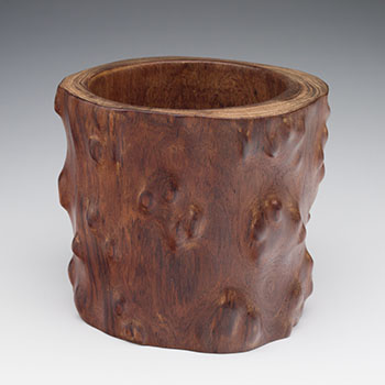 A Chinese Huanghuali ‘Tree Trunk Form’ Brushpot, Bitong, 19th Century by  Chinese Art