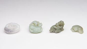 Four Chinese Celadon Jade Carvings of Animals, 20th Century par  Chinese Art