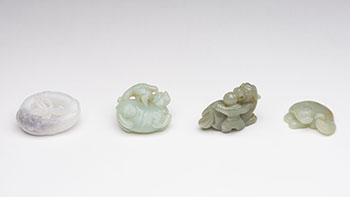 Four Chinese Celadon Jade Carvings of Animals, 20th Century by  Chinese Art