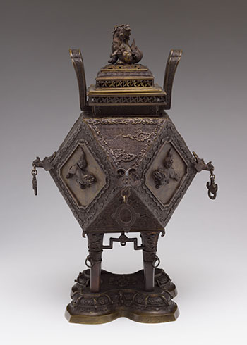 Large Japanese Bronze Censer and Cover, Meiji Period, Early 20th Century by  Japanese Art