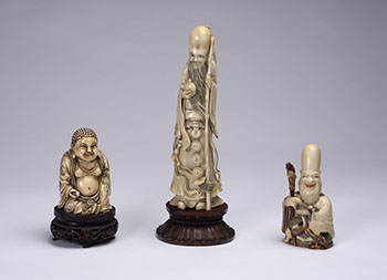 Three Asian Carved Ivory Figures, Early 20th Century by  Chinese Art