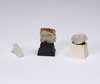 Three Chinese White Jade Carvings, 19th Century by  Chinese Art