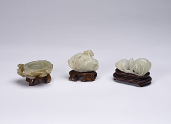 Three Chinese White Jade Carvings, 19th/20th Century by  Chinese Art