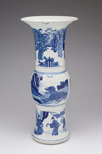 A Chinese Blue and White 'Figural' Yenyen Vase, 19th Century by  Chinese Art