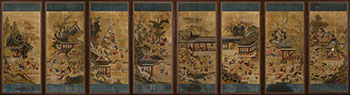 A Rare Set of Eight Korean 'Hundred Boys' Panels, Joseon Period, 19th Century by  Korean Art
