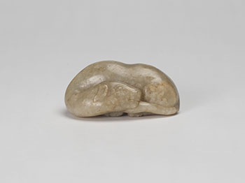 A Chinese Song-Style Mottled Greyish Celadon Jade Carved Camel, Qing Dynasty par  Chinese Art