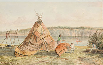 Indian Camp, Black Bay, Lake Superior par William Armstrong