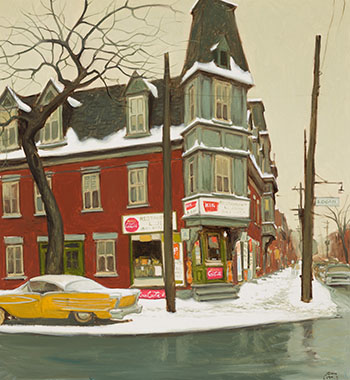 Dimanche matin rue Champlain coin Logan, Montréal par John Geoffrey Caruthers Little