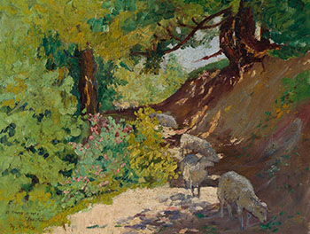 Brittany Landscape, Sheep in Dappled Light par Maurice Galbraith Cullen