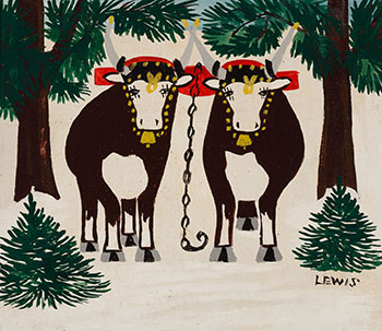 Two Oxen par Maud Lewis