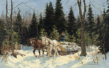 Hauling Logs in Winter par Frederick Simpson Coburn