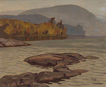 Rain, Lake Kamaniskeg by Alfred Joseph (A.J.) Casson