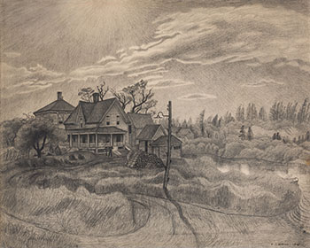 Houses at St. George, NB by Edward John (E.J.) Hughes