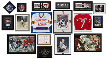 A 17 Item Collection of Canadian Hockey History Memorabilia by Hockey Memorabilia