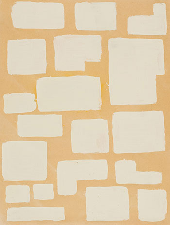 White Shapes - Orange Background par Euan Macdonald