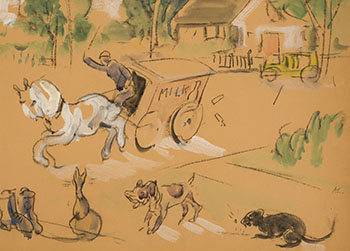 Street Scene par Arthur Lismer