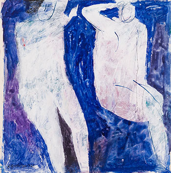 Untitled (Two Figures in Blue) par Betty Roodish Goodwin