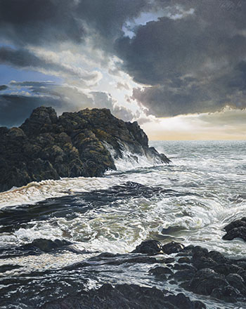 Tidal Surge, Runkerry, County Antrim by Ronald (Ron) William Bolt