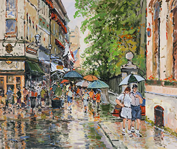 Un petit coin de parapluie (Québec, rue St. Anne) by Serge Brunoni