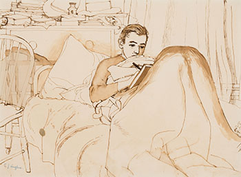 Gary in Bed by Edward John (E.J.) Hughes