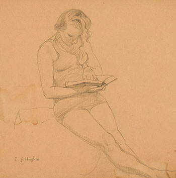 Zoe Reading by Edward John (E.J.) Hughes
