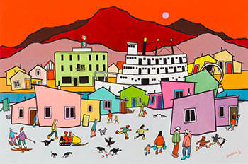 Yukon Evening by Ted Harrison